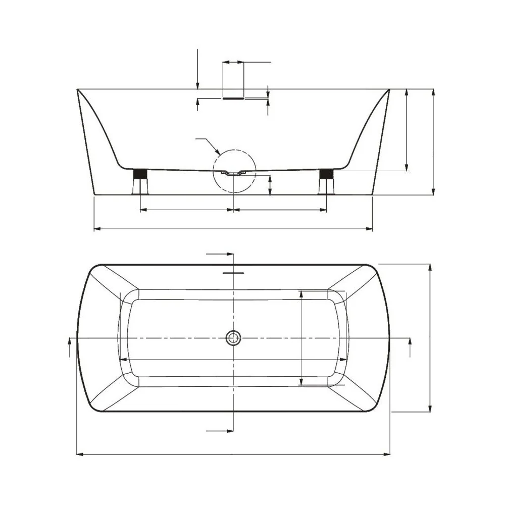 White Free Standing Acrylic Bathtub 71" x 33.5" x 23" - Image 3